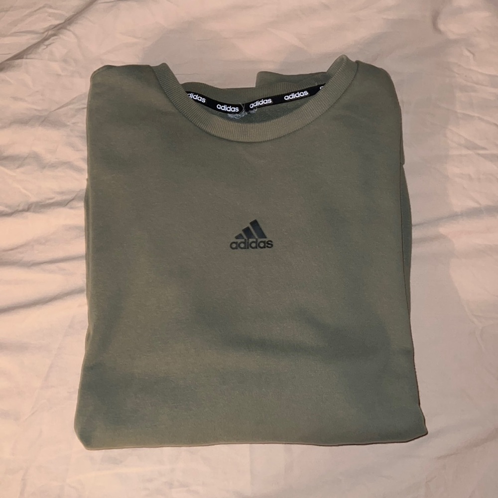 Adidas olive green crewneck